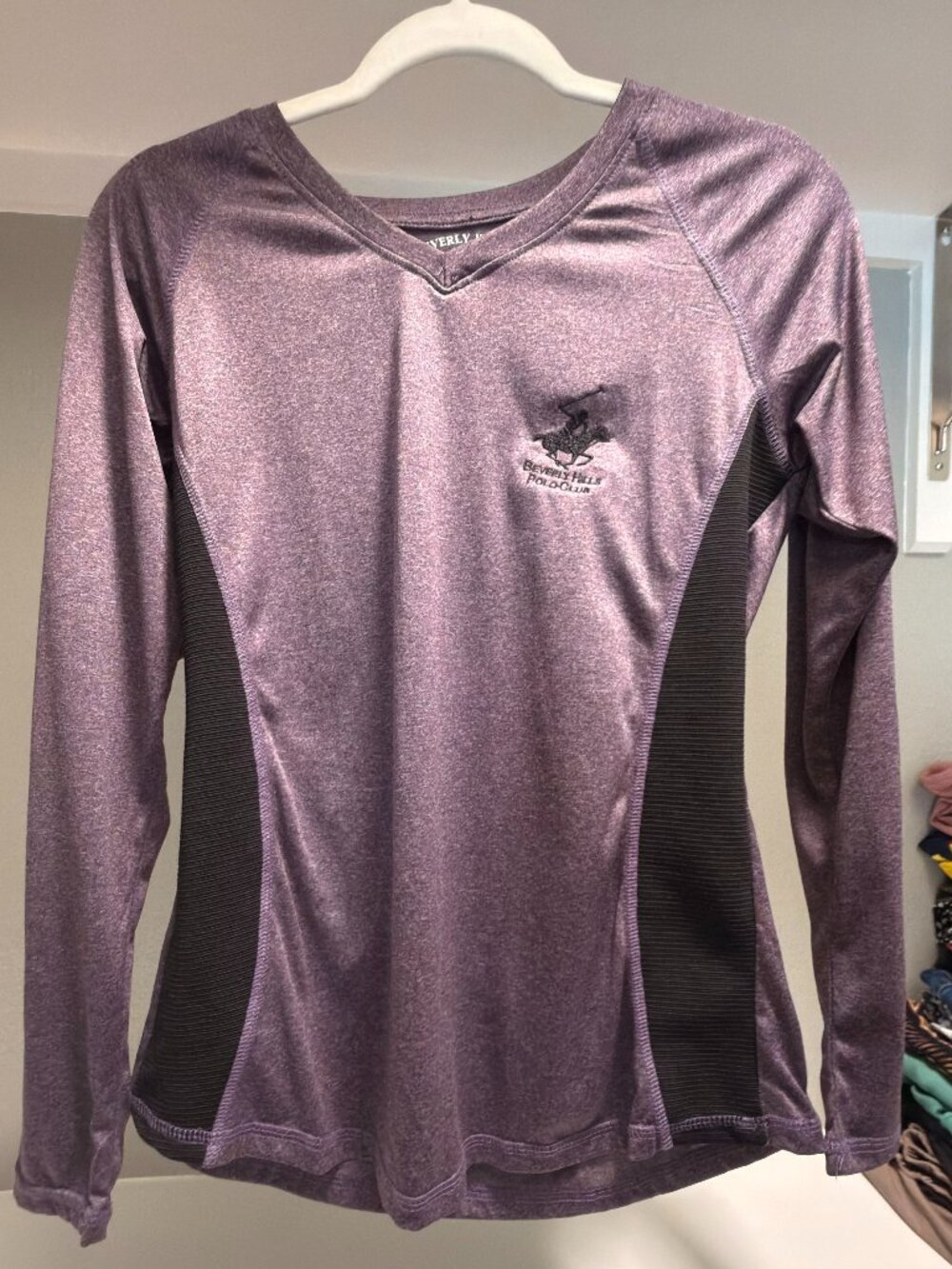 Beverly Hills Polo Club Purple Long Sleeve Athletic Top — Workout, Sport
